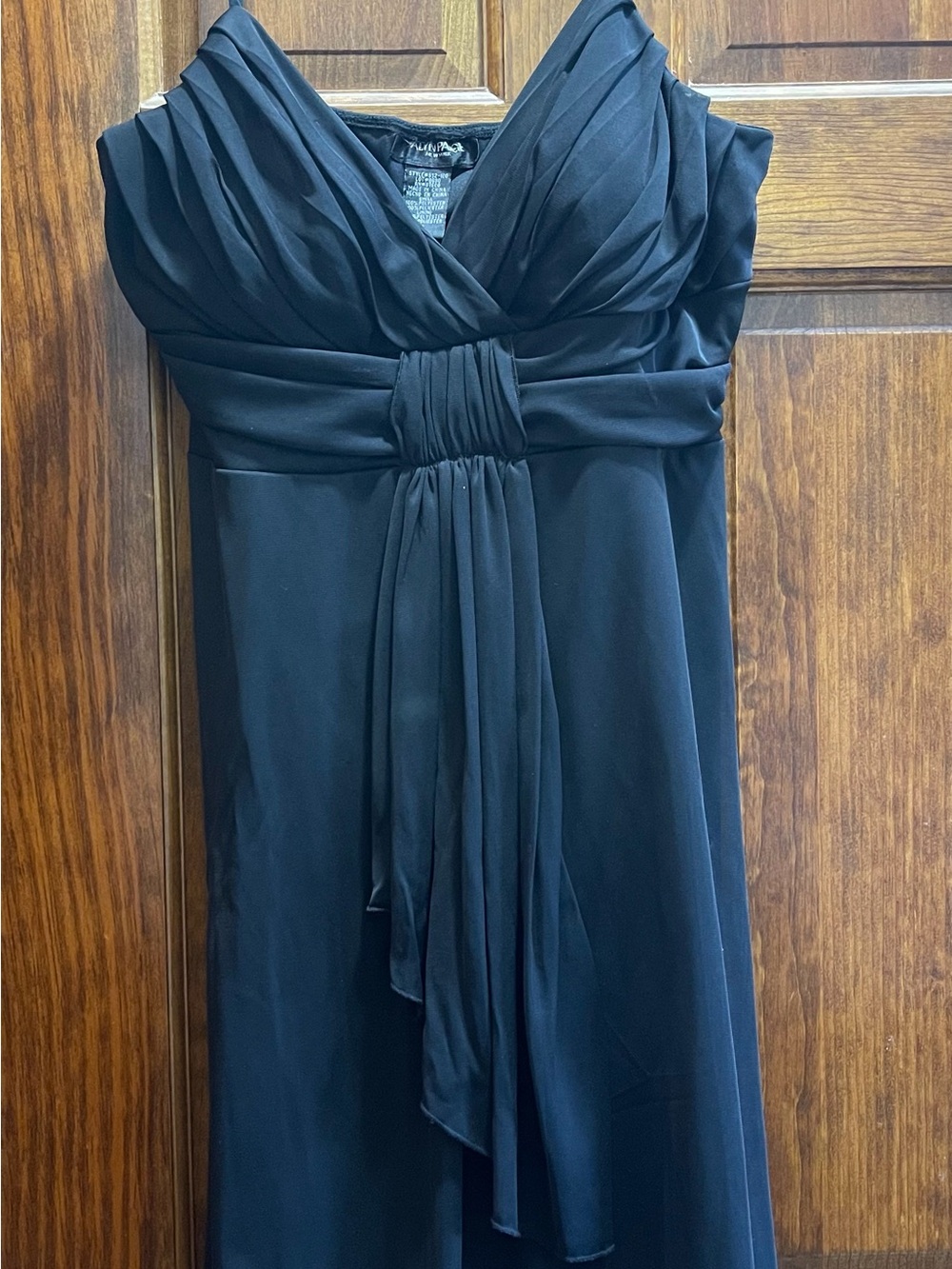 Alyn Paige Black Draped Evening Gown
